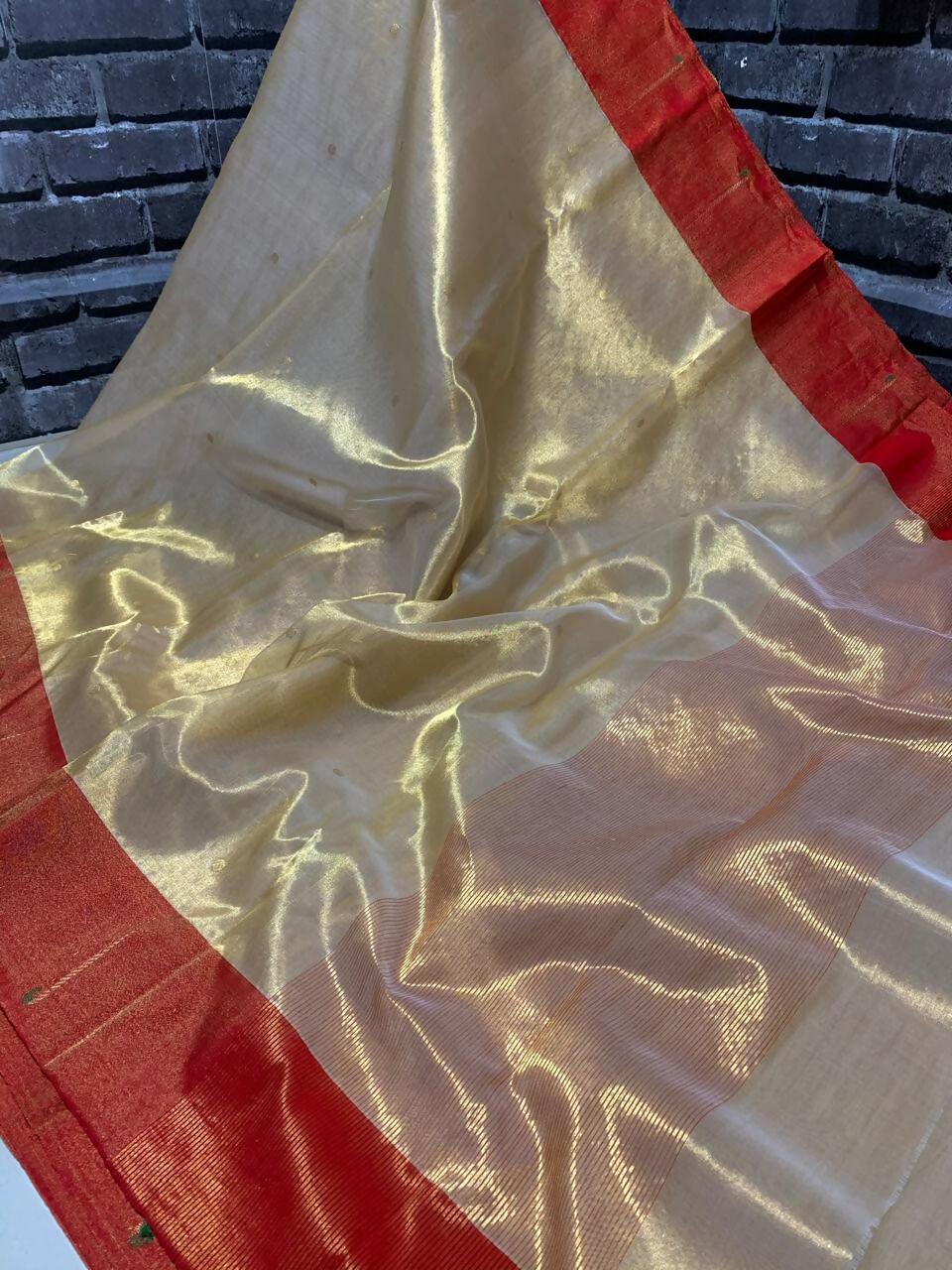 Golden Kora Saree- Zari Tissue Silk Saree)