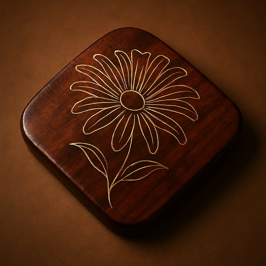 Sunflower Tea Coaster Set of 5 with stand