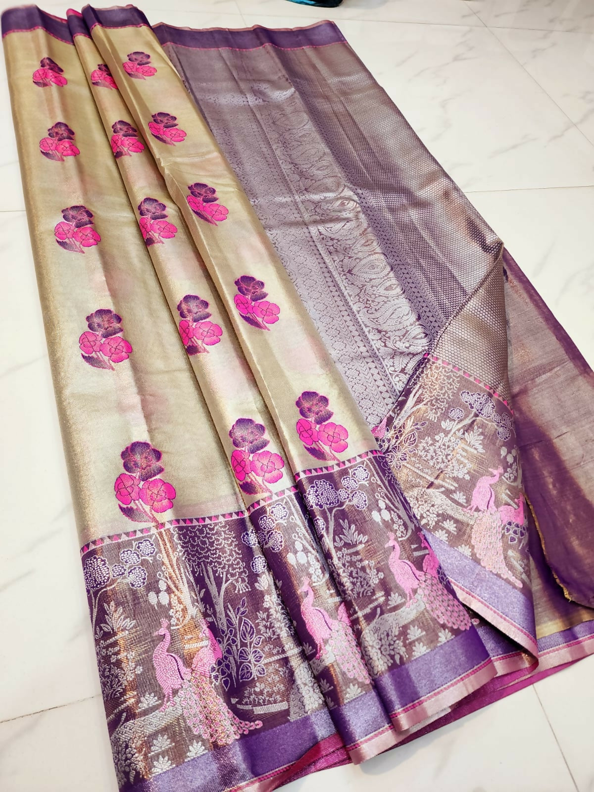 Kanchi Style Value - Semi-Tissue Kanchi Bridal Sarees