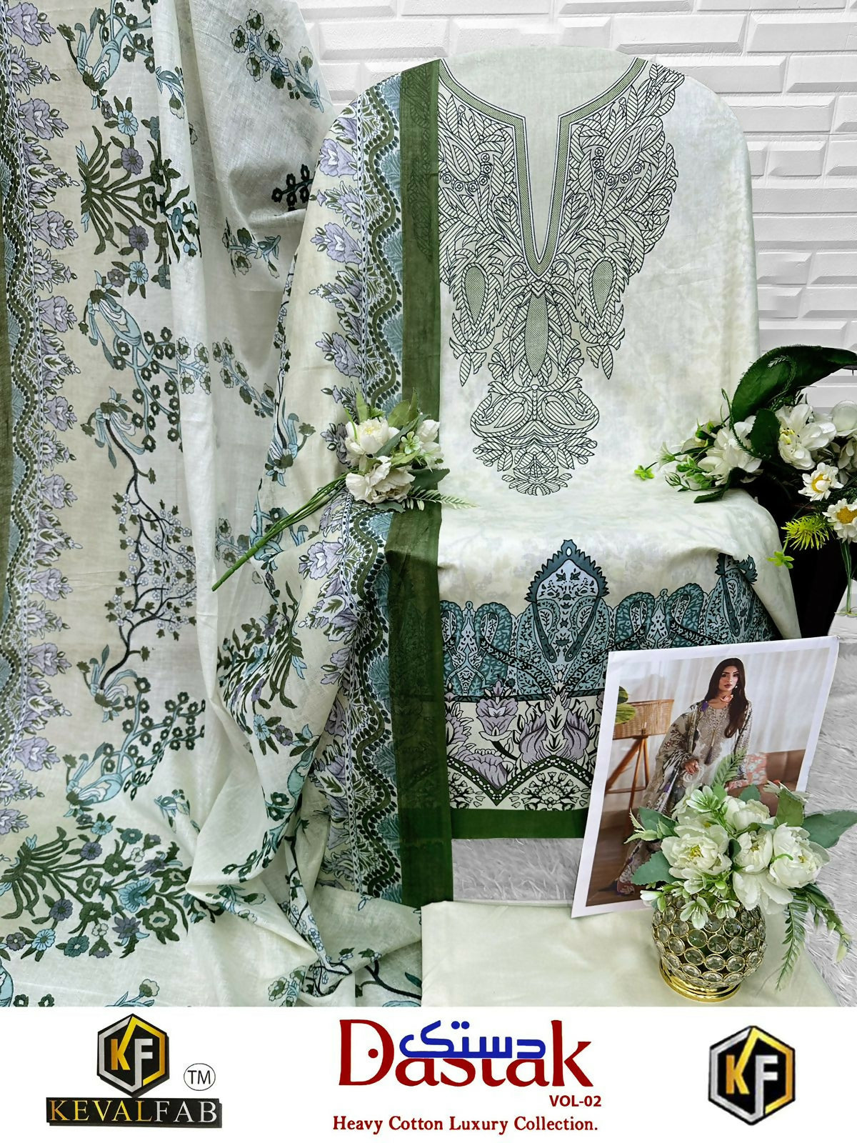 Export Quality Lawn Cotton Unstitched Suit Set