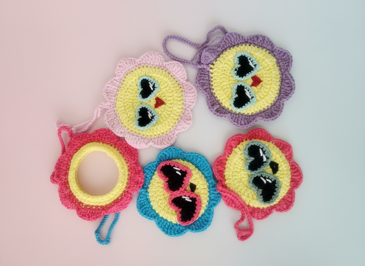 Crochet mirror bag charm