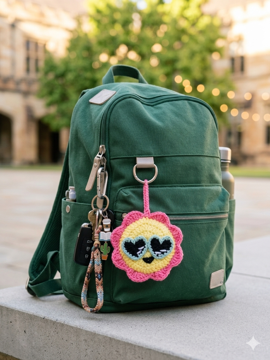 Crochet mirror bag charm