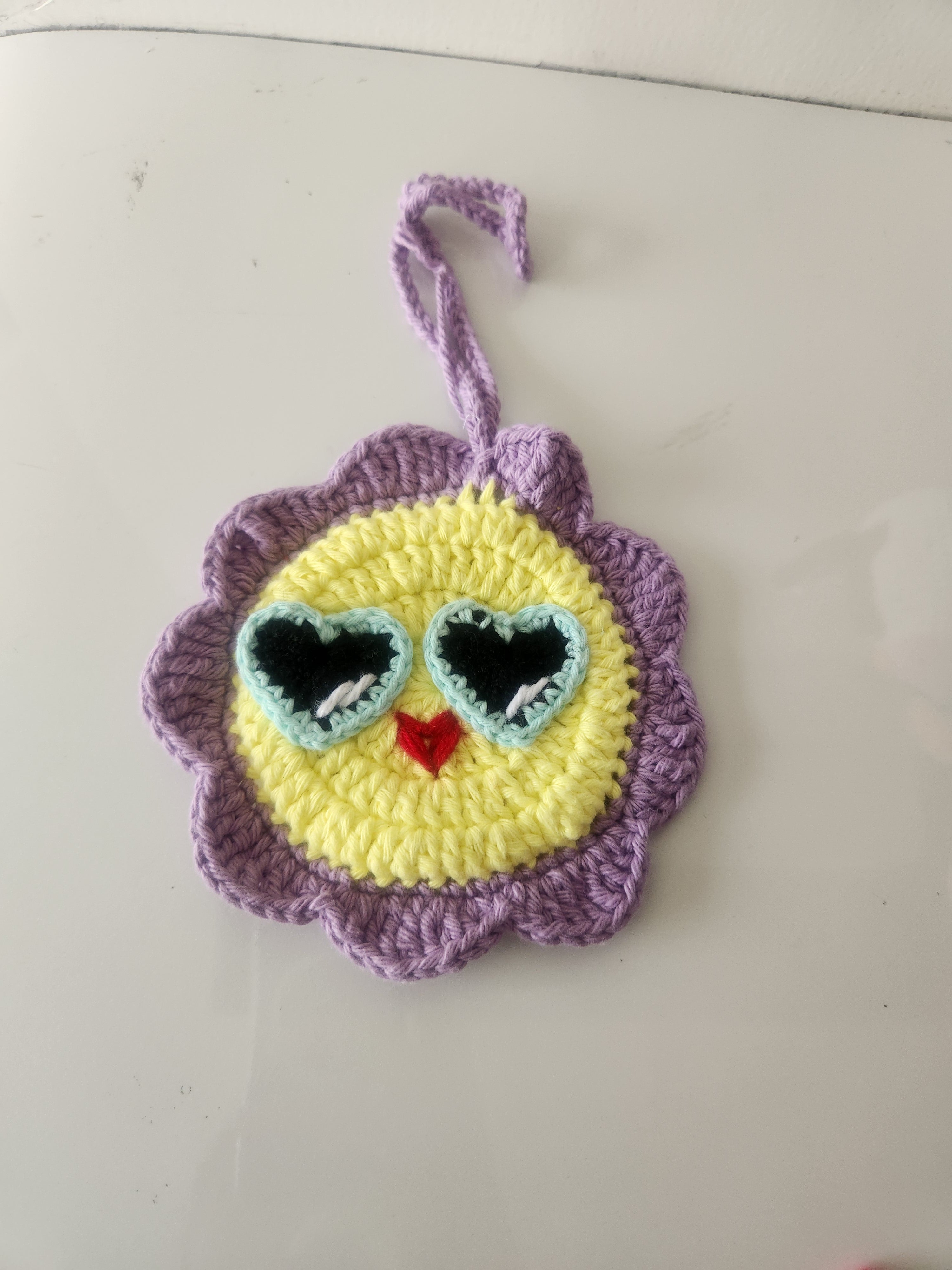 Crochet mirror bag charm