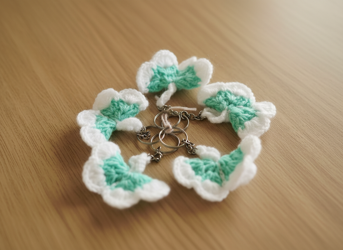 Crocheted Plumeria Keychain Set (2 Pcs)