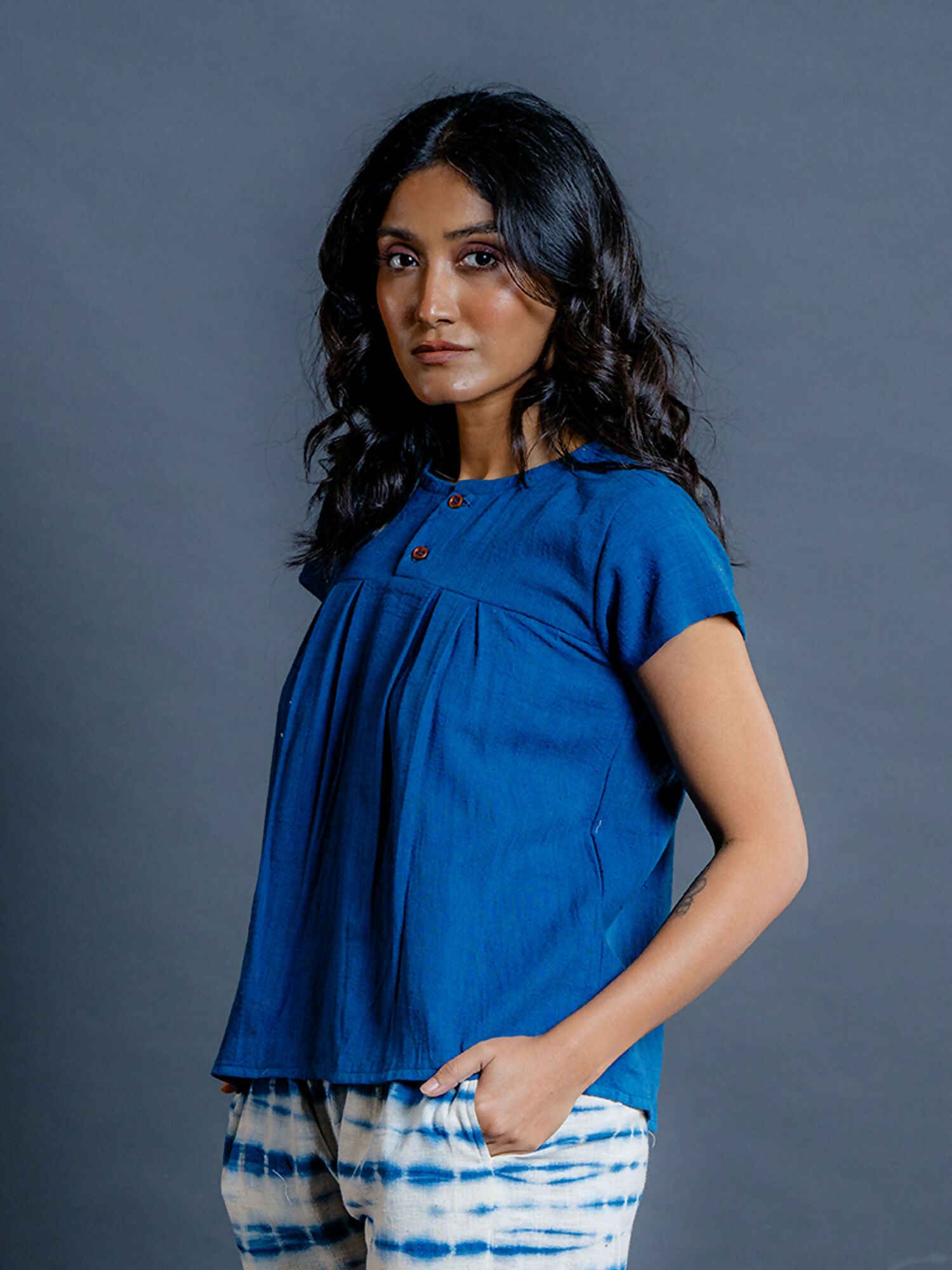 Ayra Handwoven Kala Cotton Crop Top