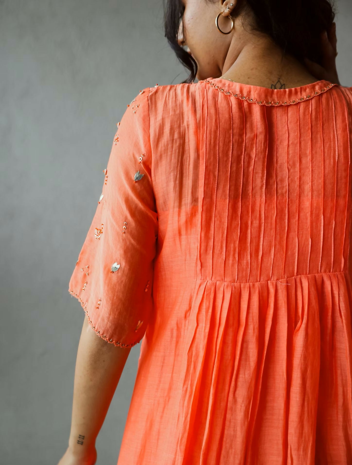 Gota-Work Mulchanderi Kurta Set