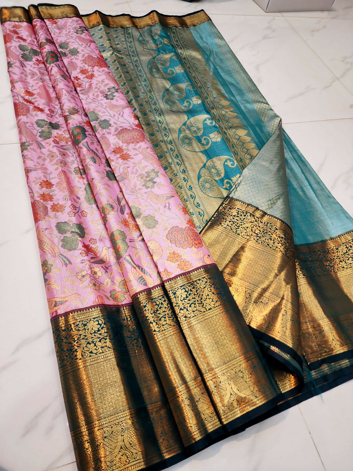 Kanchi Fiber Gloss - Semi-Tissue Kanchi Bridal Sarees