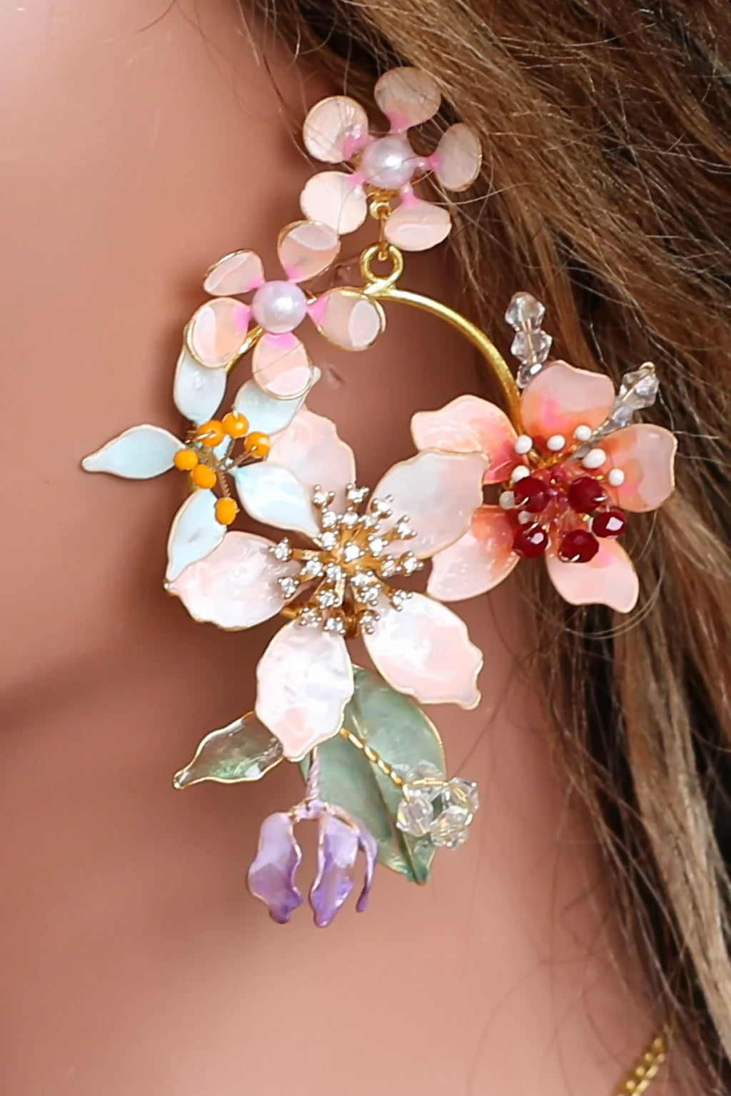Coral Caress | Handmade Resin Floral Jewelry Set
