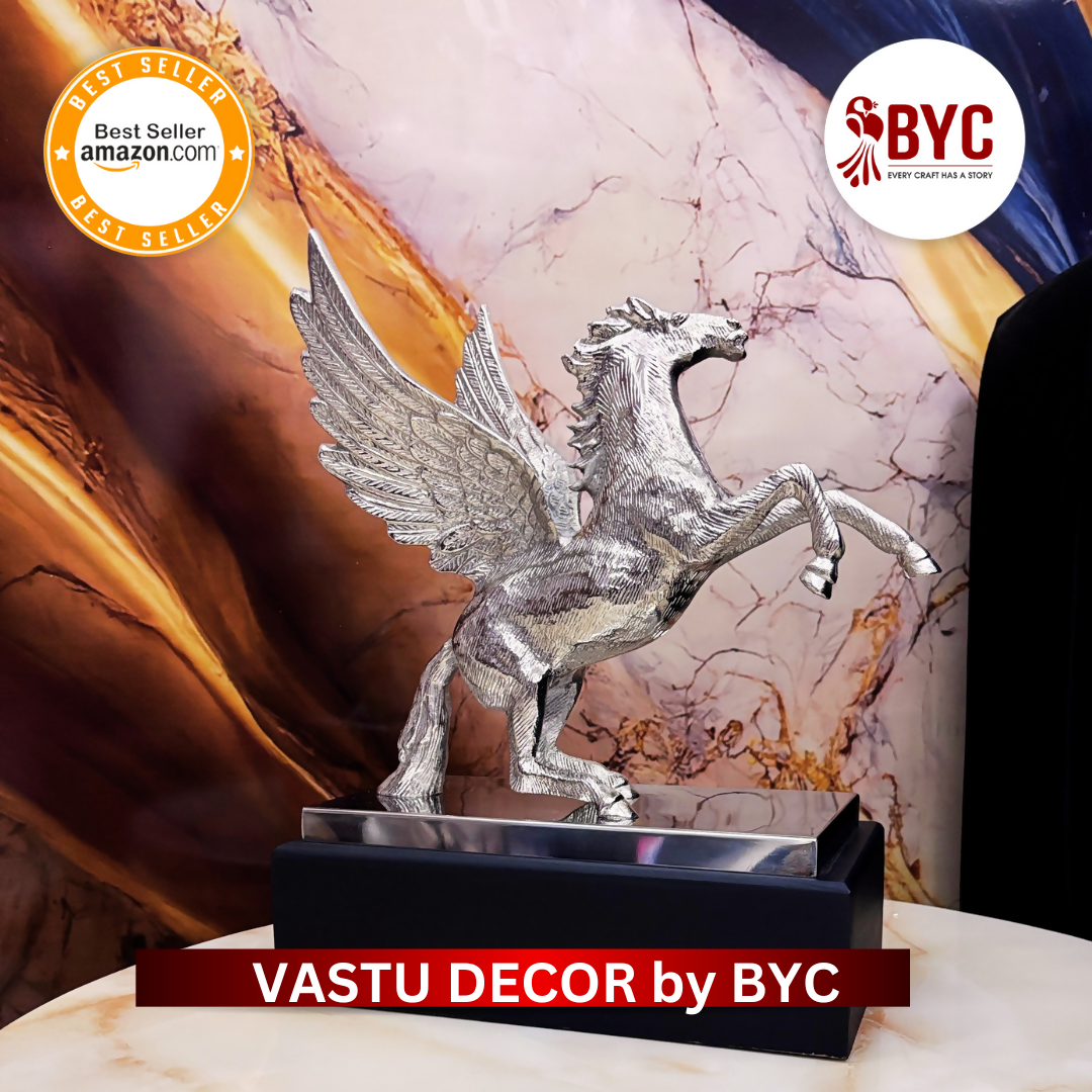 Premium Vastu Silver Flying Horse by Book Your Crafts  Attract Wealth & Prosperity 1