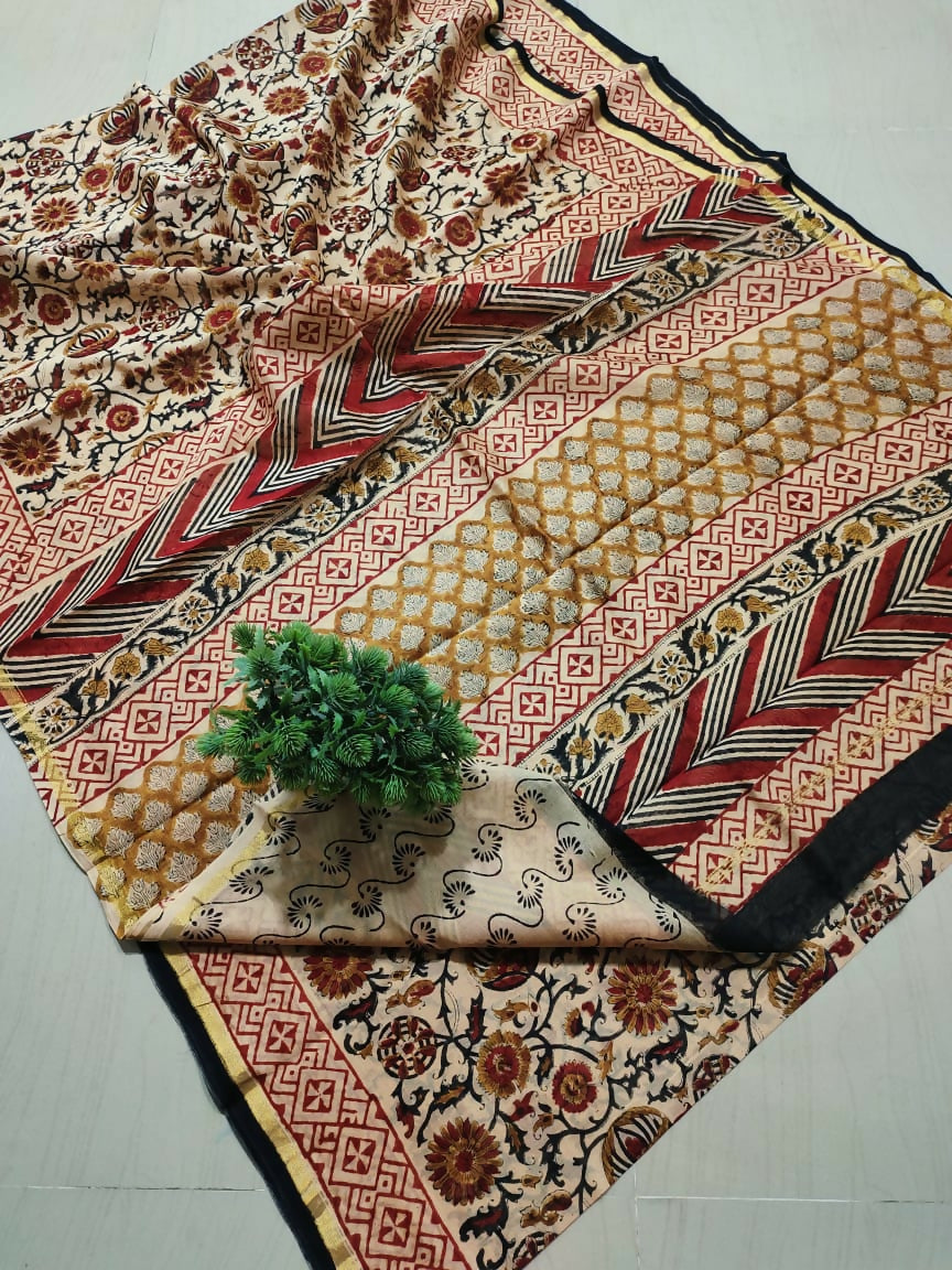 Ritu Rangoli - Kalamkari Cotton Silk Saree
