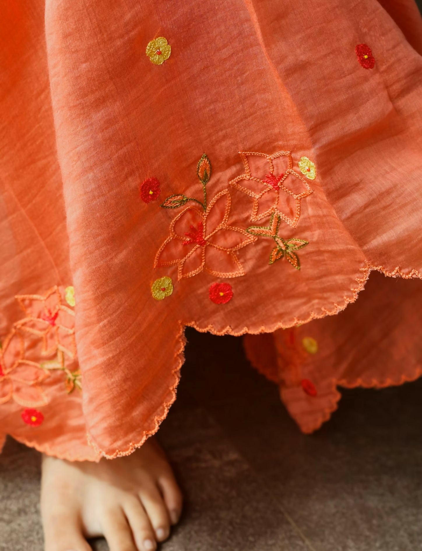 Mulchanderi Hand-Embroidered Tiered Dress