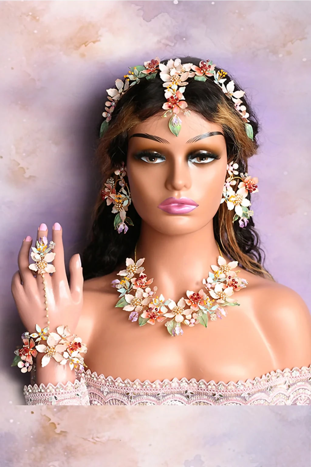 Coral Caress | Handcrafted Resin Flower Bridal Earrings