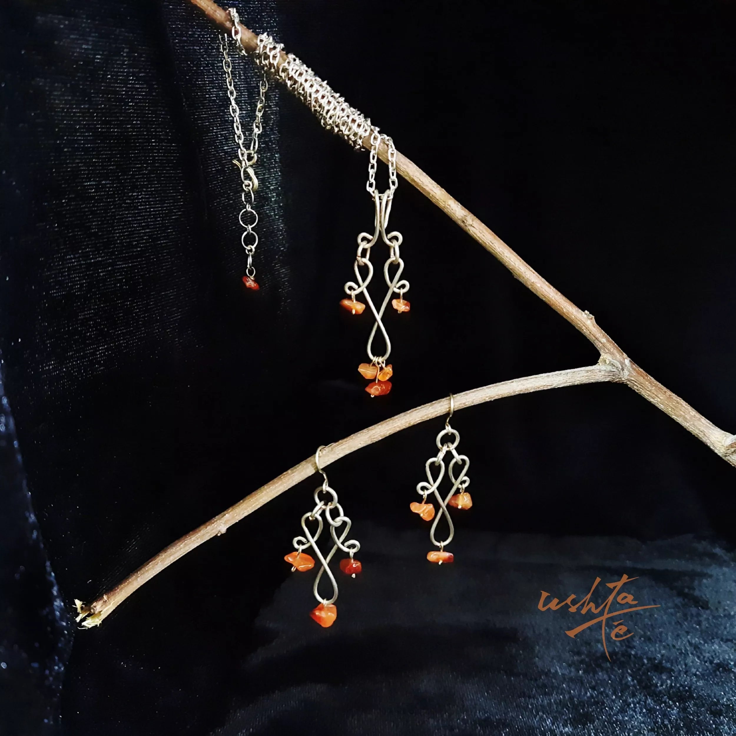 Orange Blossom - Necklace and Earring