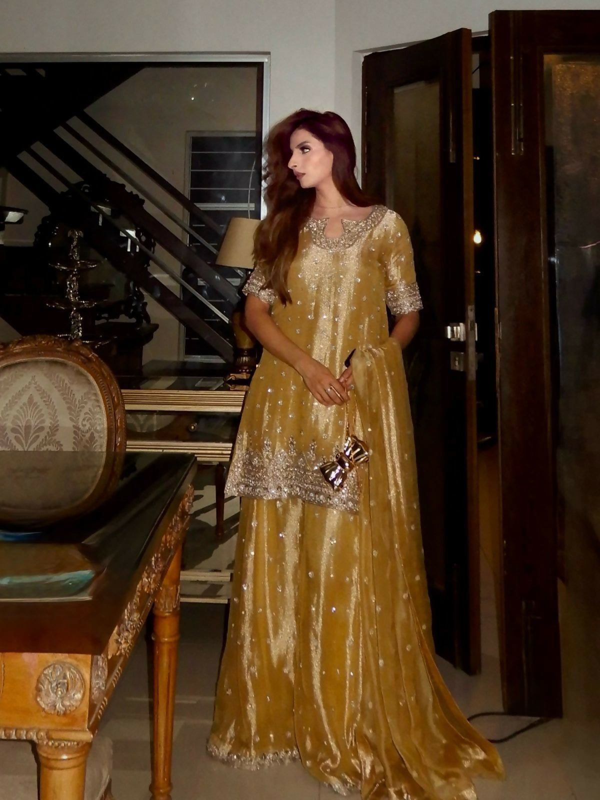 Designer GMY Silk Kurti Plazzo & Dupatta Set