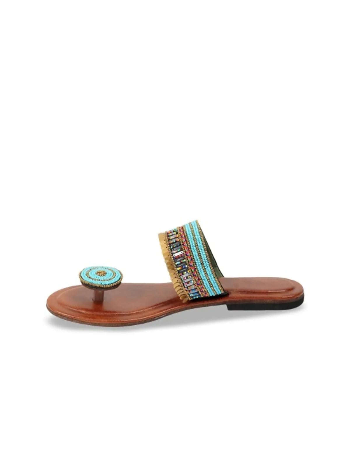 Navy Blue Embellished Ballerinas Handicrafted Flat For Women