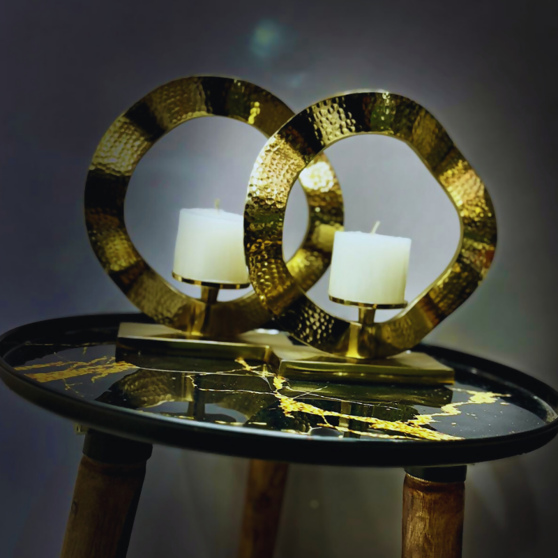 Twin Flame Tea Light Candle Holder by Book Your Crafts  Premium Double Candle Holder1