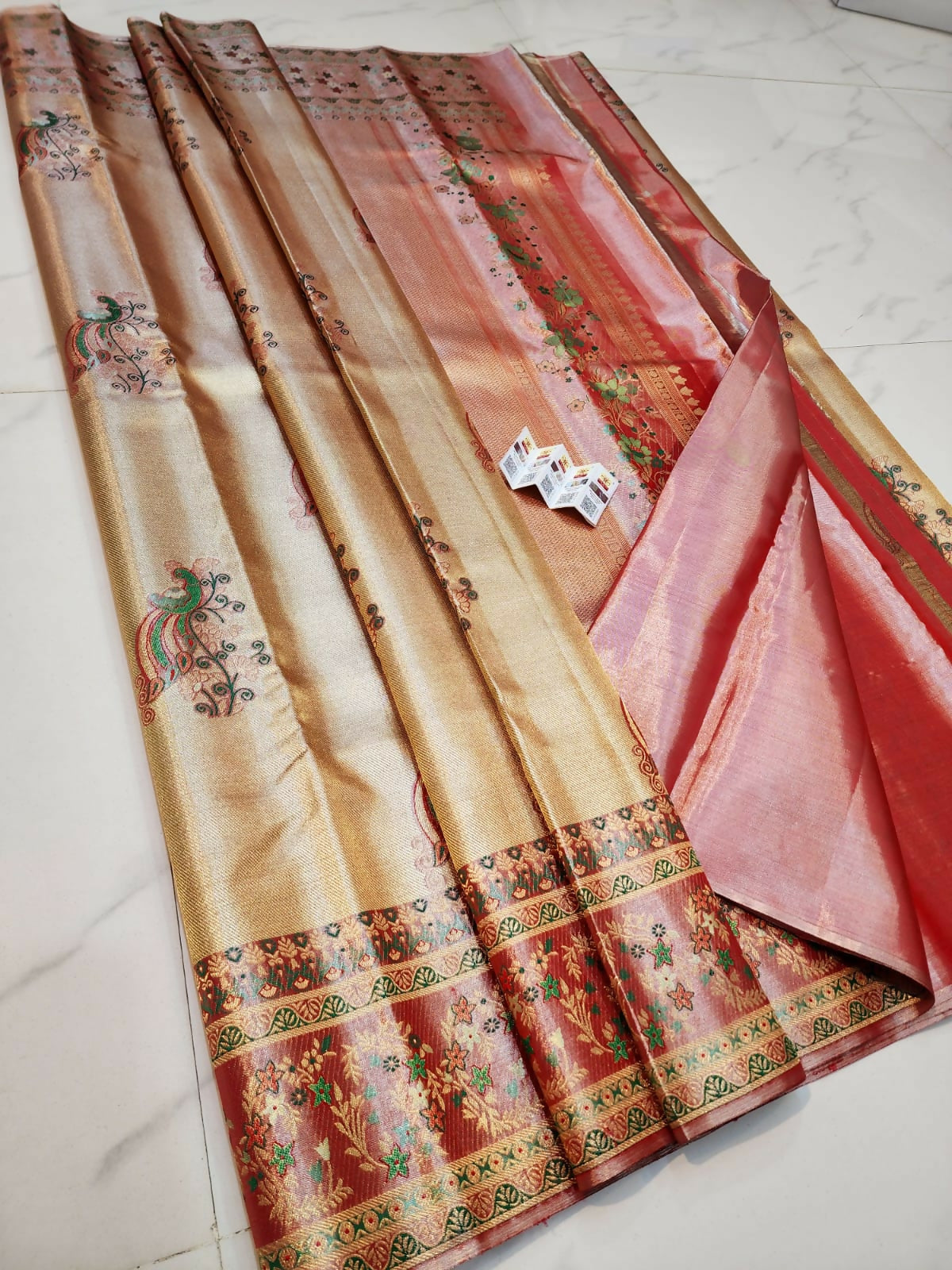 Airy Zari Drape - Pure Handloom Kanchi Pattu Tissue Sarees