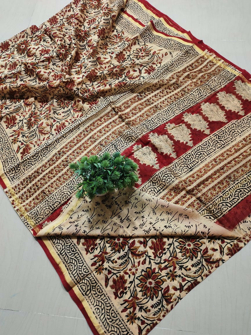 Saanvi Saree -Kalamkari Cotton Silk Saree