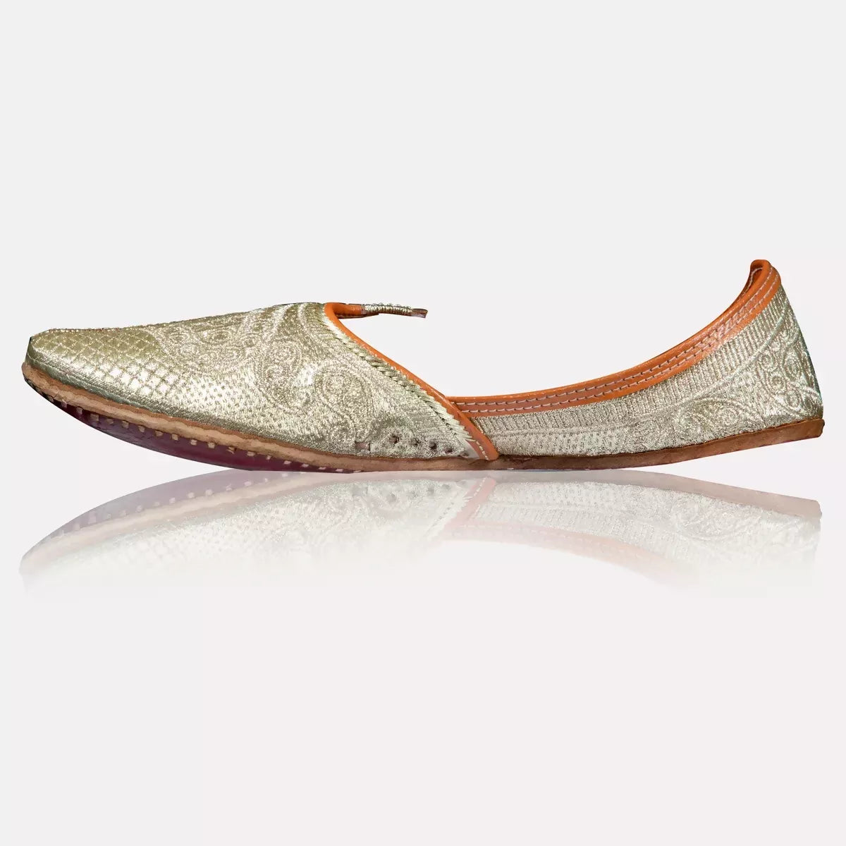 Golden Leather Handcrafted Jutti For Men