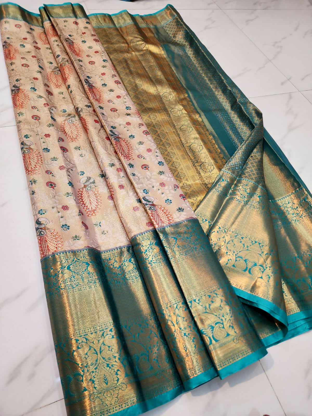 Kanchi Luminosity - Semi-Tissue Kanchi Bridal Sarees