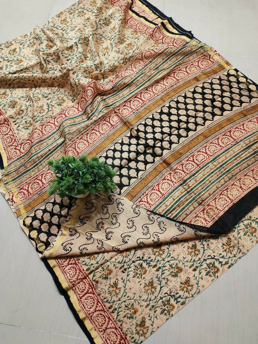 Divine Drape- Kalamkari Cotton Silk Saree