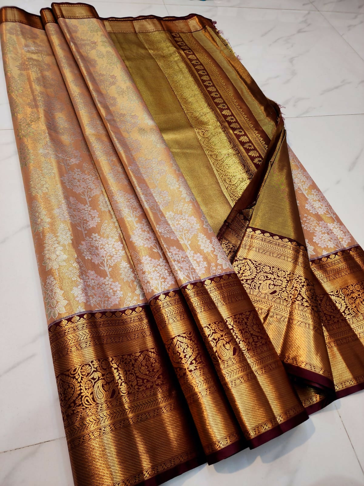 Kanchi Machine Style - Semi-Tissue Kanchi Bridal Sarees