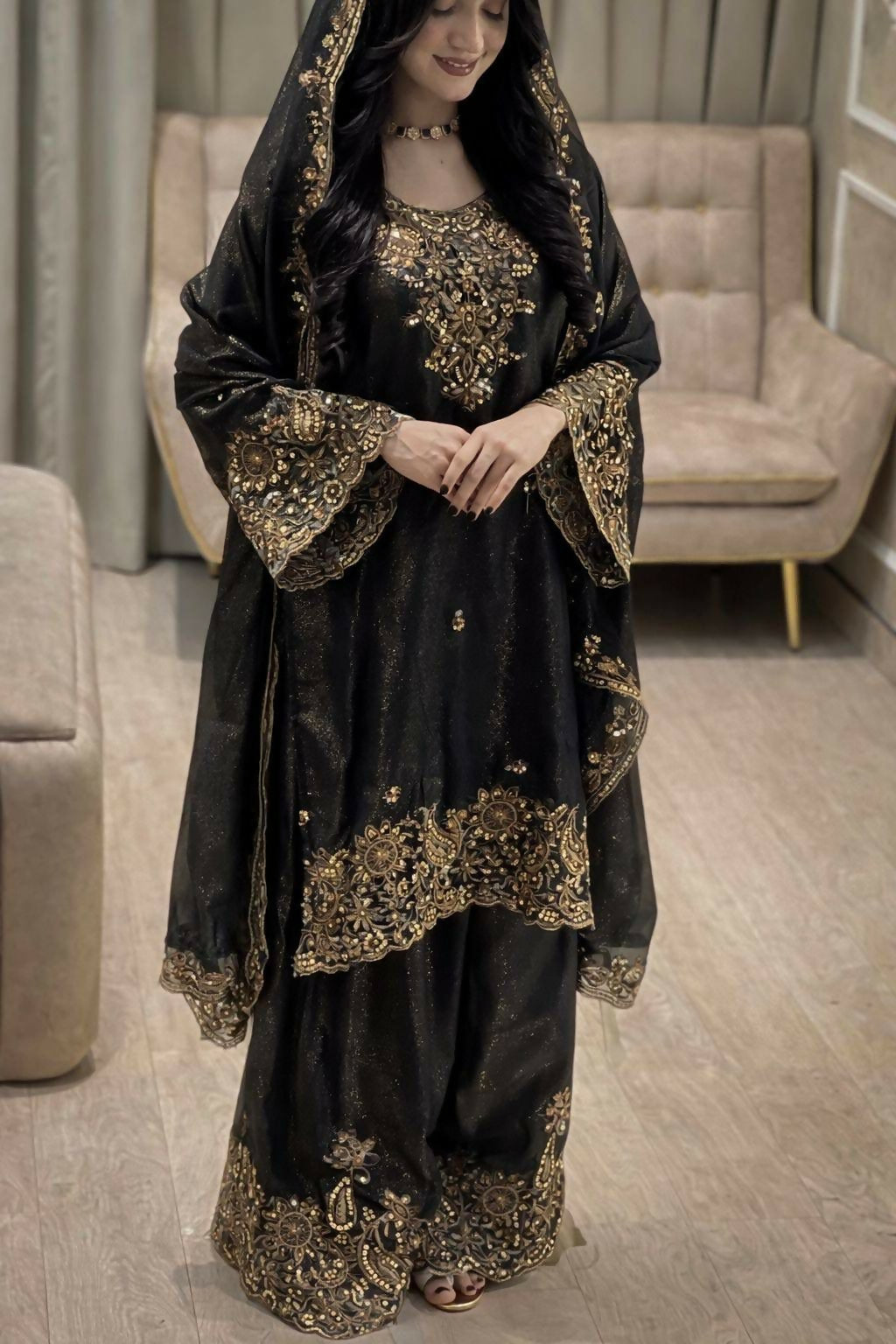 NC Moss Silk Kurti & Plazzo Set with Dupatta