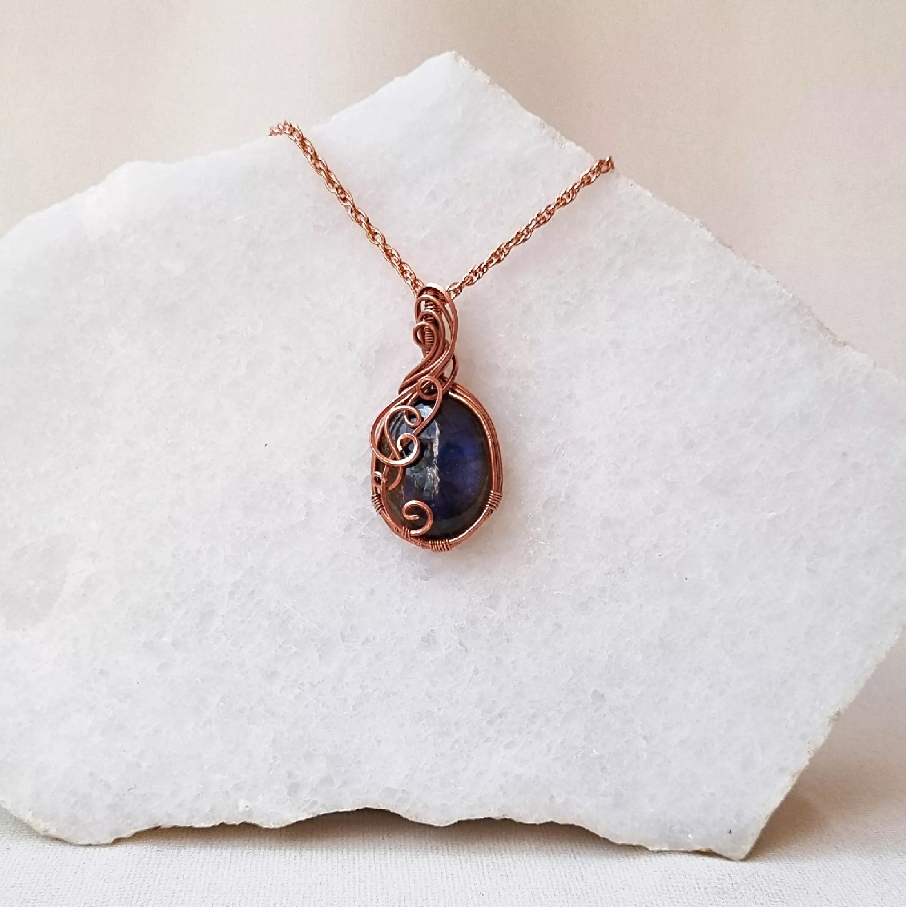 Twilight Spark ~ Labradorite and Copper Necklace