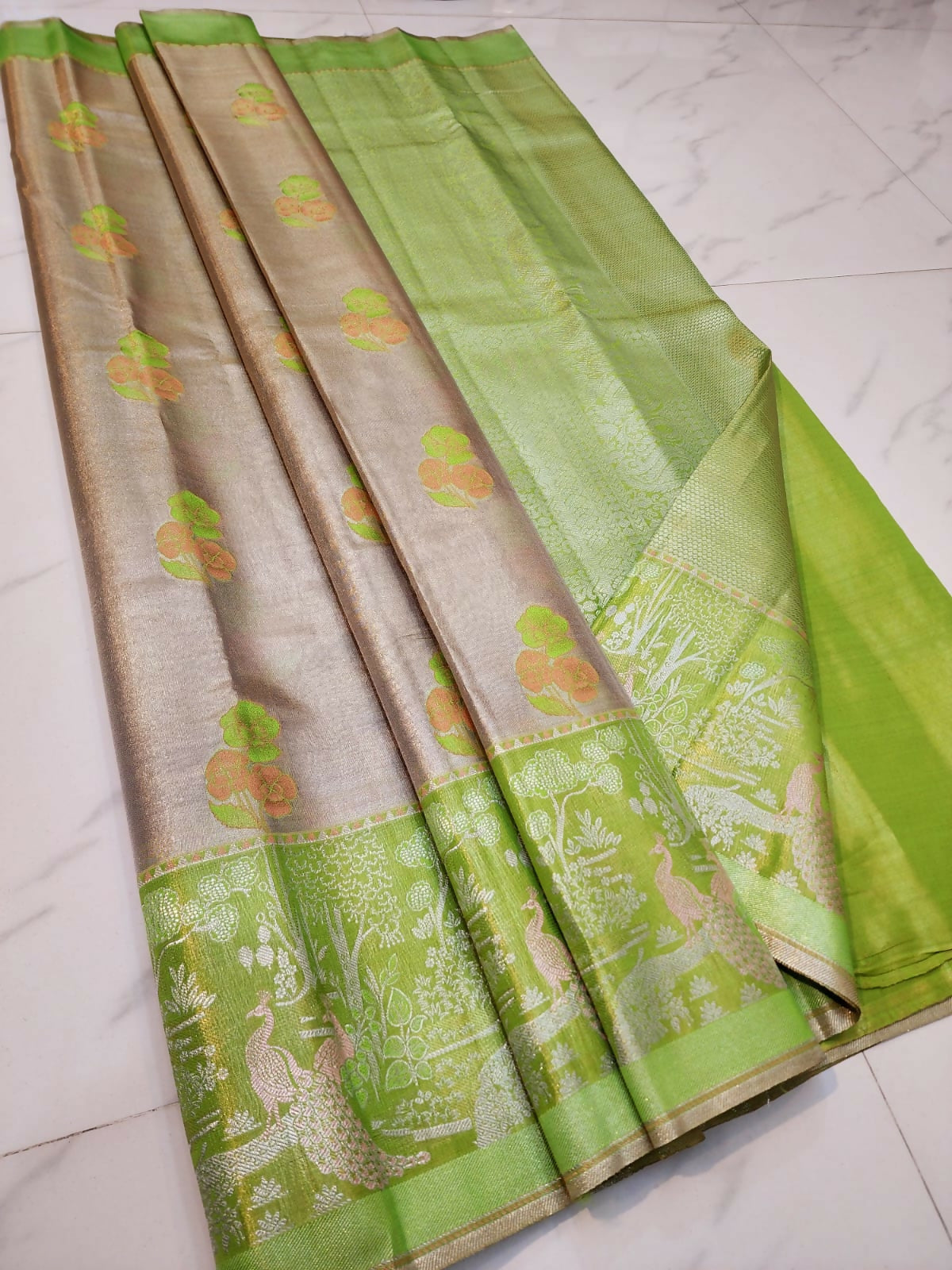 Tissue Flow Kanchi - Semi-Tissue Kanchi Bridal Sarees