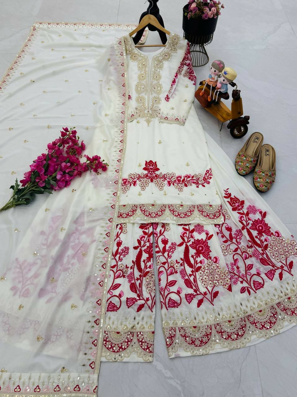 Designer Top Sharara & Dupatta Set