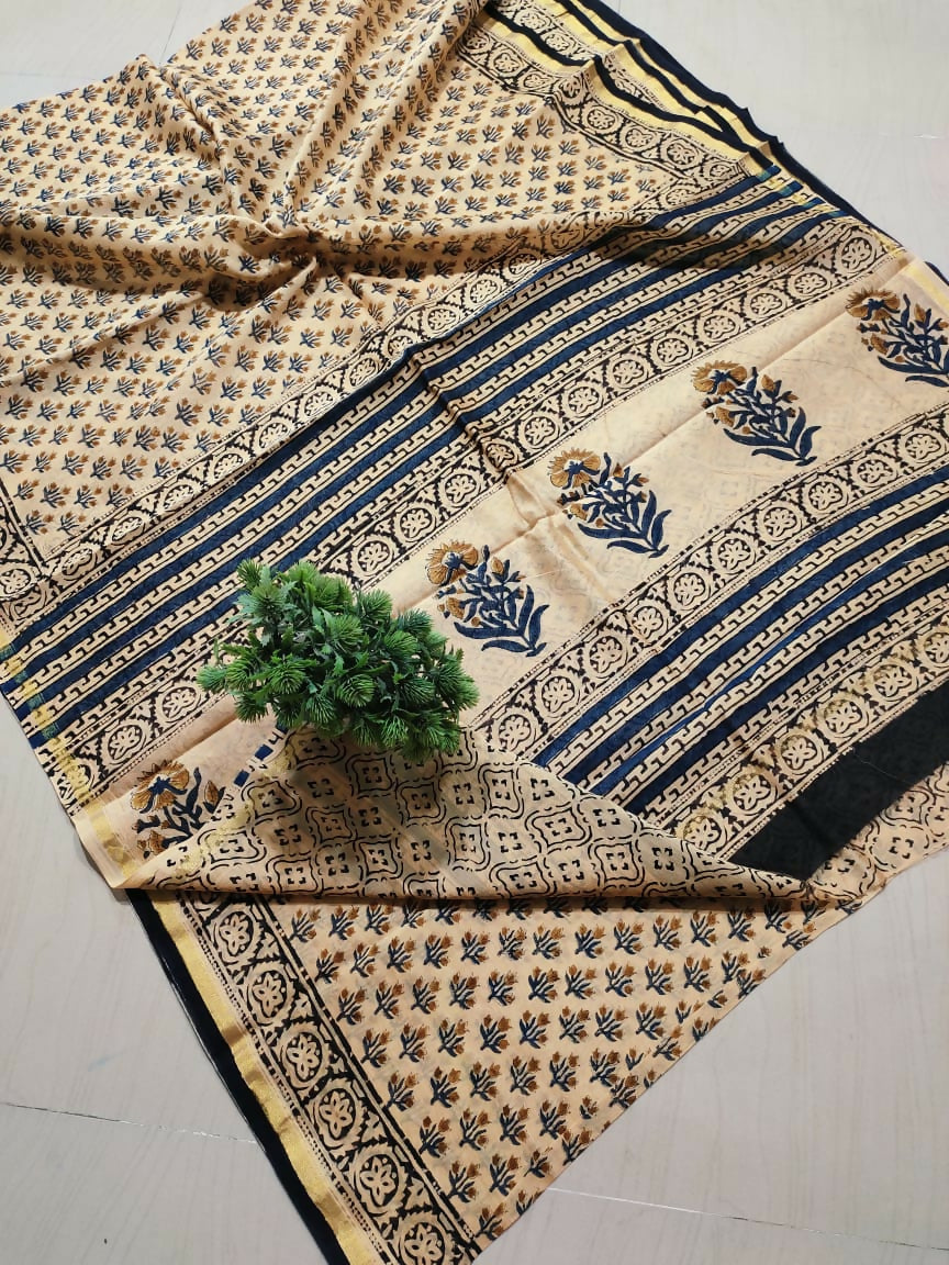 Earthy Impressions -Kalamkari Cotton Silk Saree