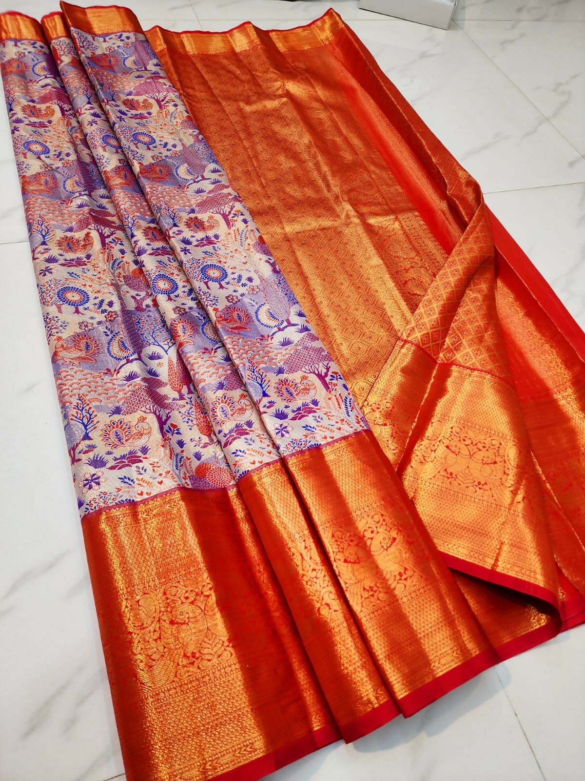 Vivid Kanchi Light - Semi-Tissue Kanchi Bridal Sarees