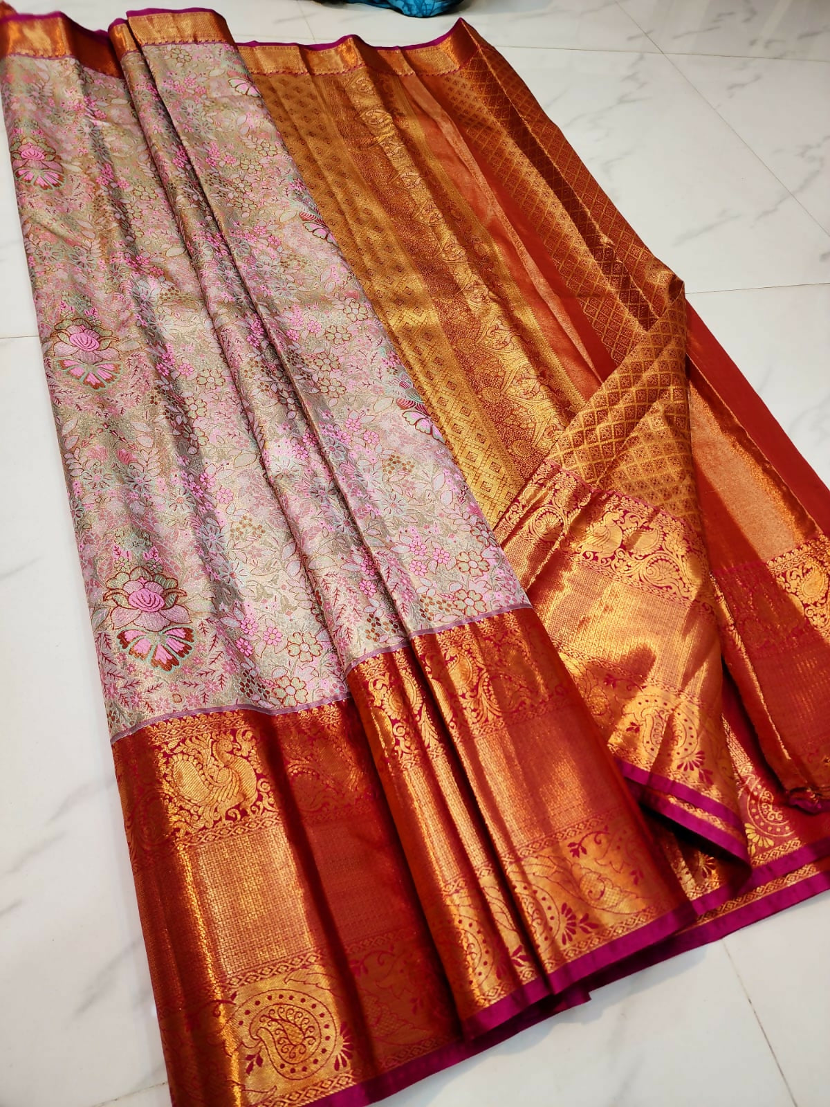 Pattu Party Wear - Semi-Tissue Kanchi Bridal Sarees