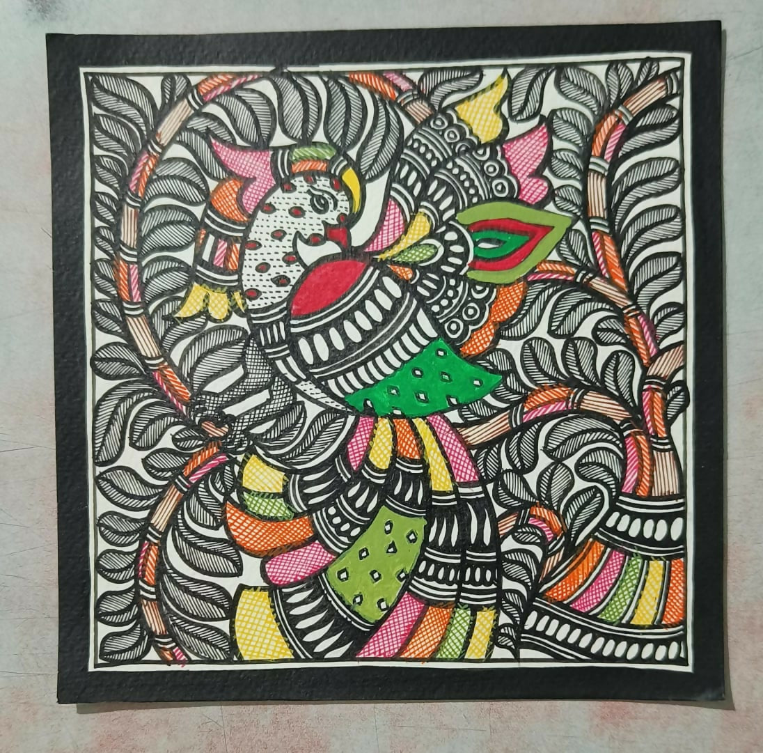 ROOH CONNECTION -  Madhubani Art Peacock