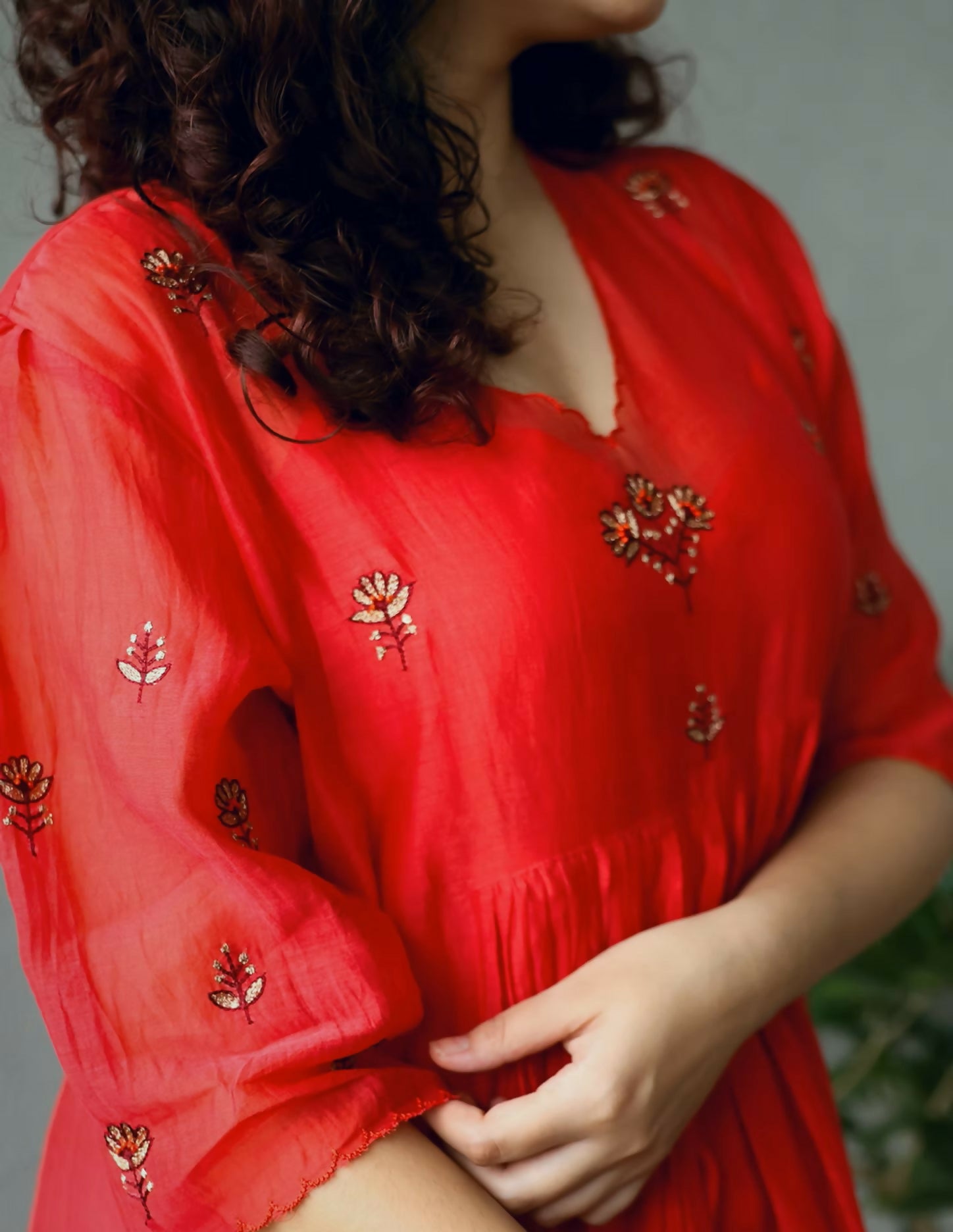 Mulchanderi Hand-Embroidered Kurta Set