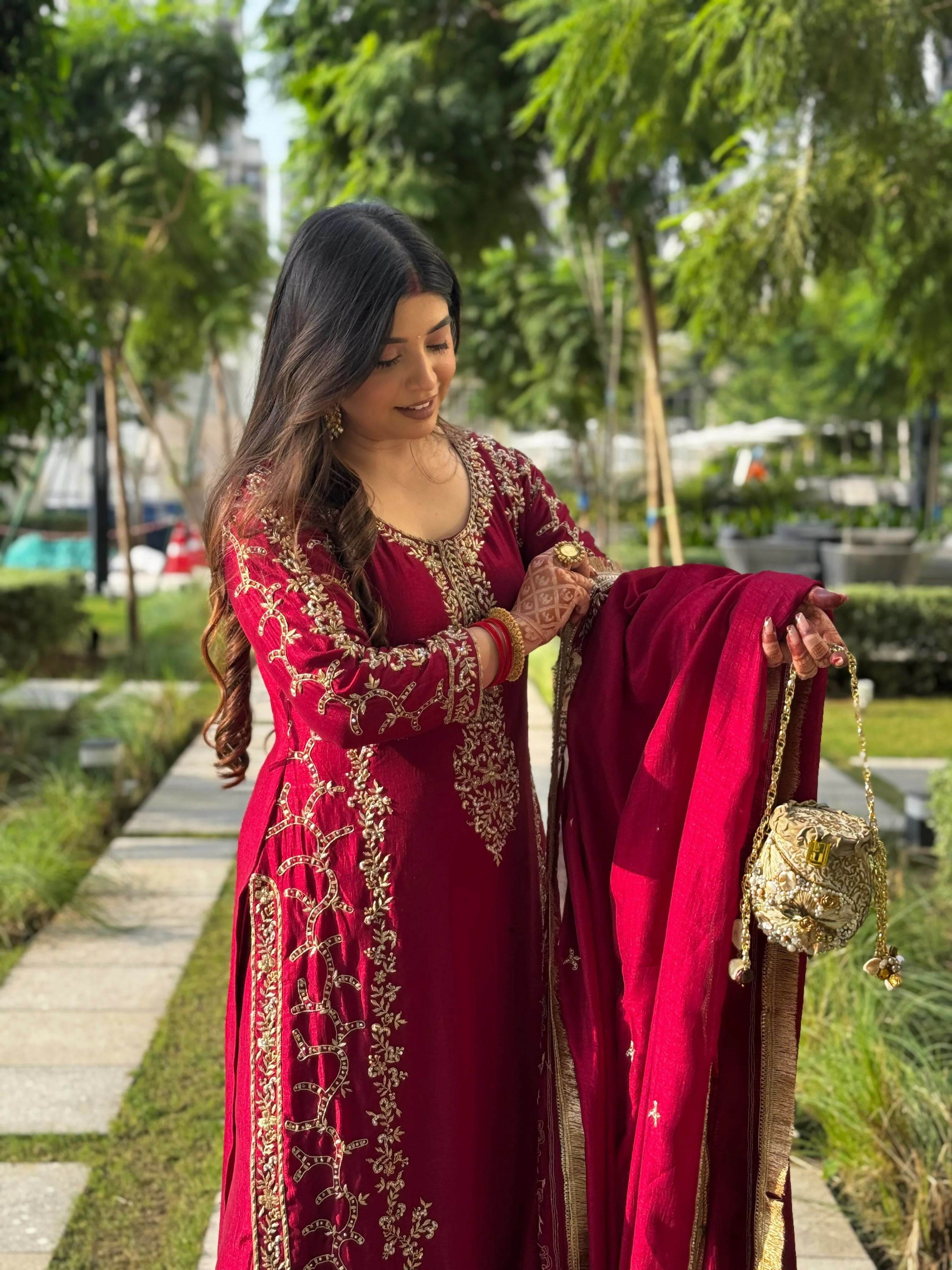 Georgette Plazzo Suit Set