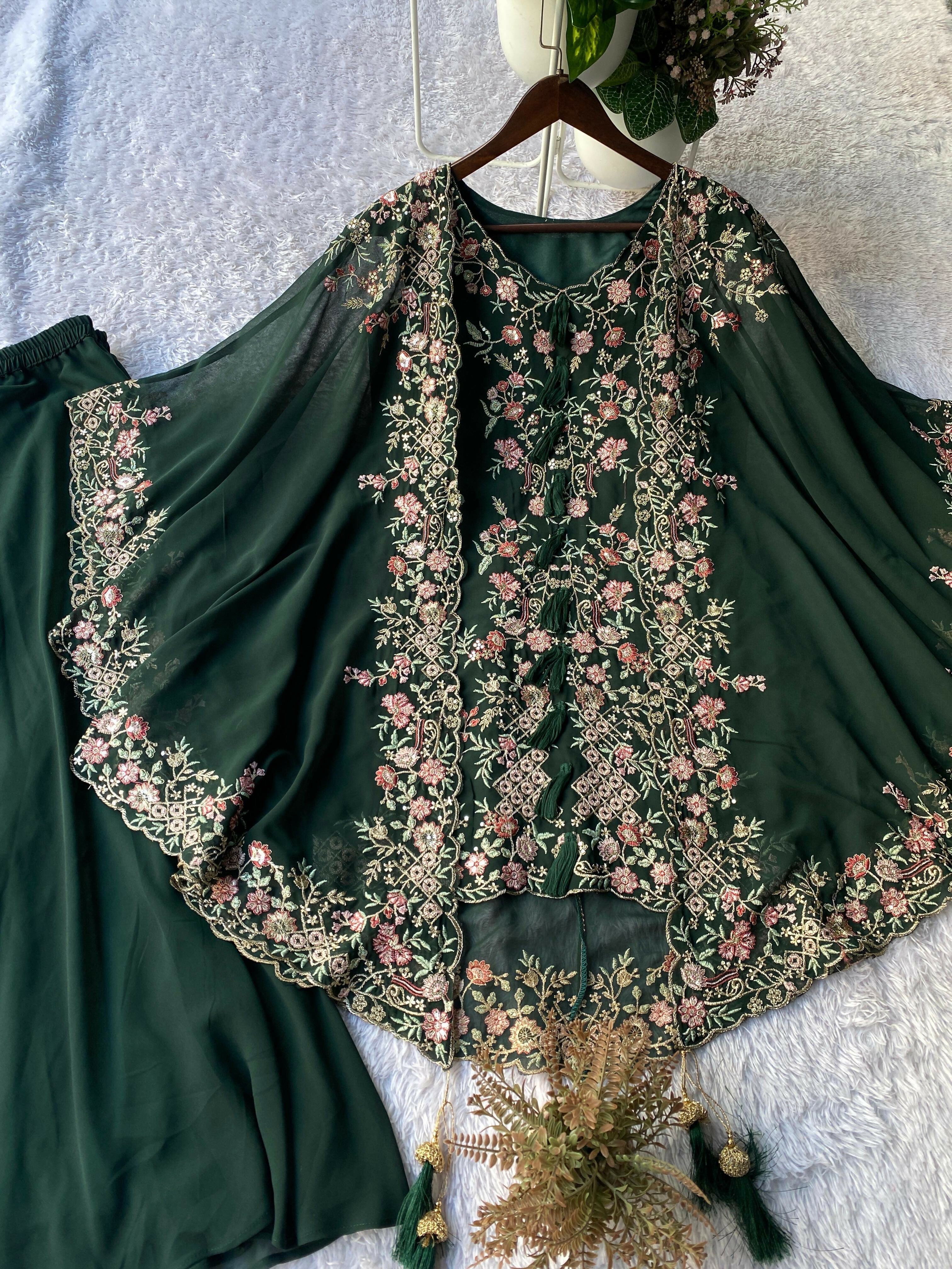 Designer Kurta Plazzo Set with Shrug