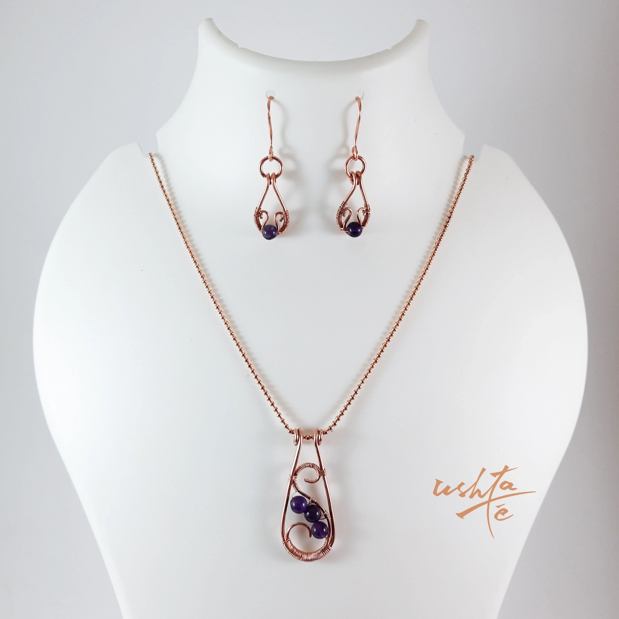 Purple Clouds - Necklace and Earring