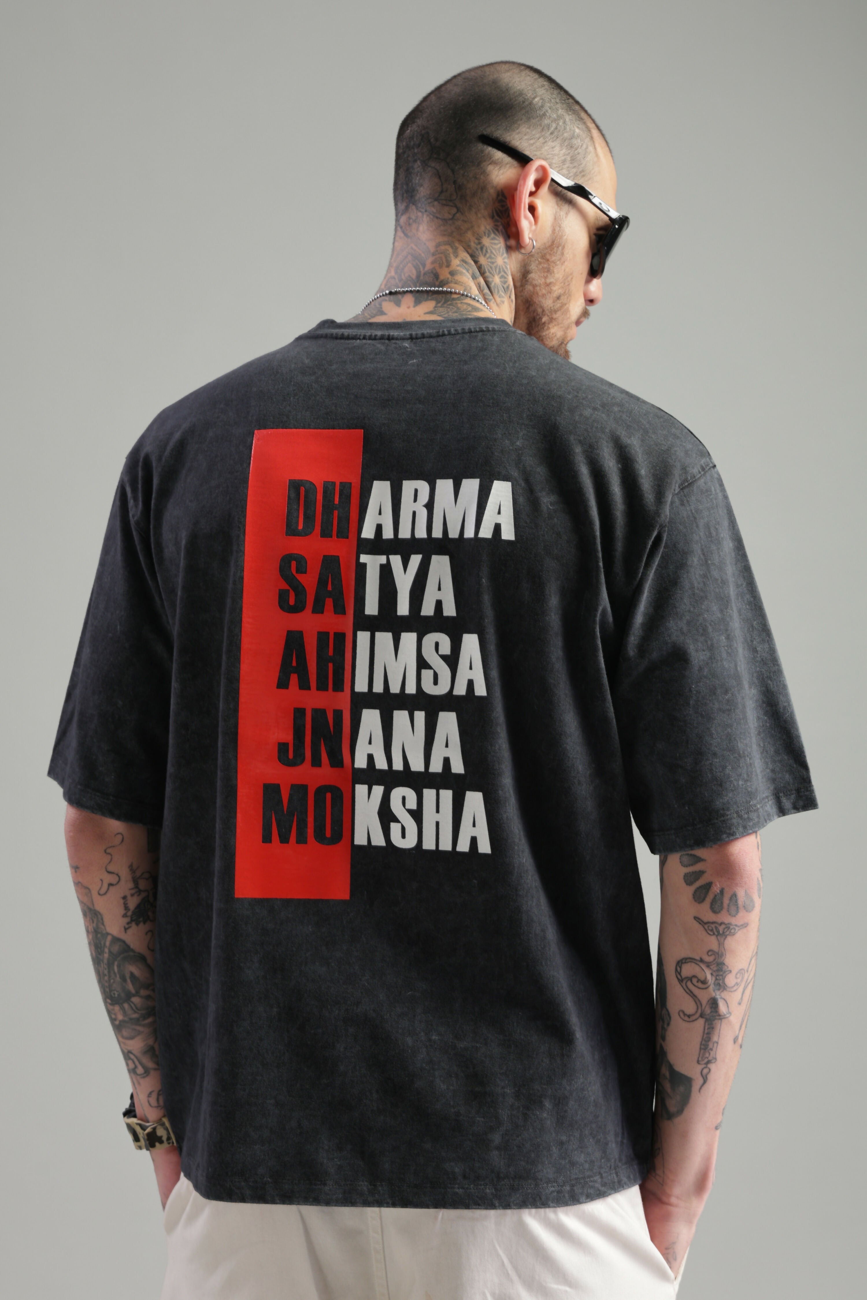 Dharma, Satya, Ahimsa, Jnana, Moksha T-Shirt – The Eternal Path
