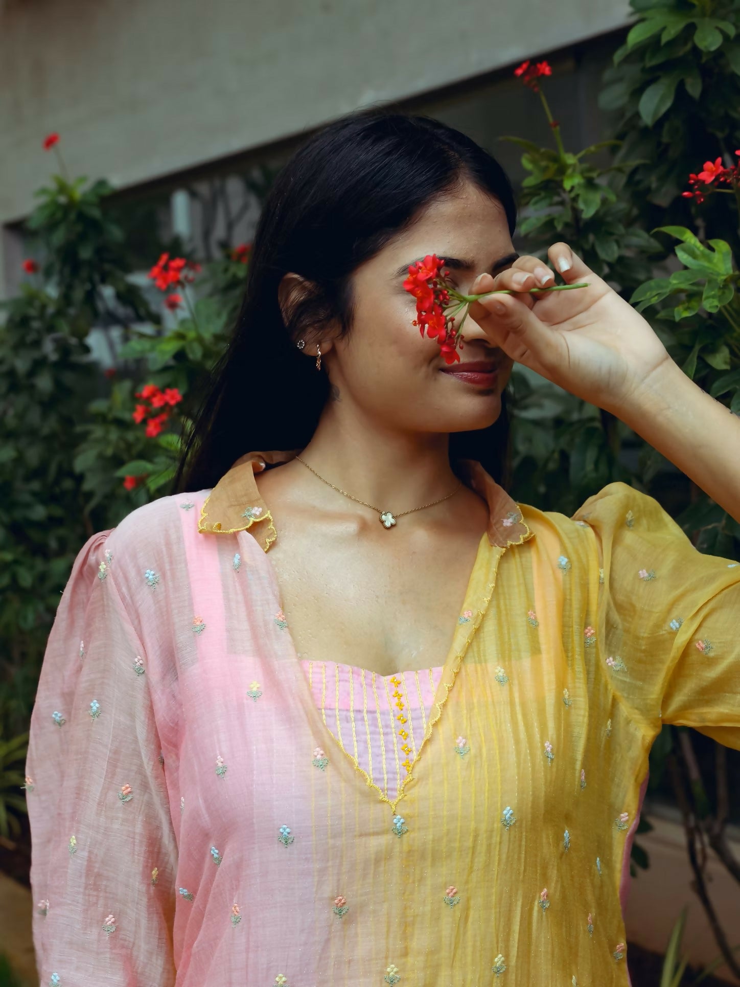 Ombre Hand-Embroidered Kurta Set