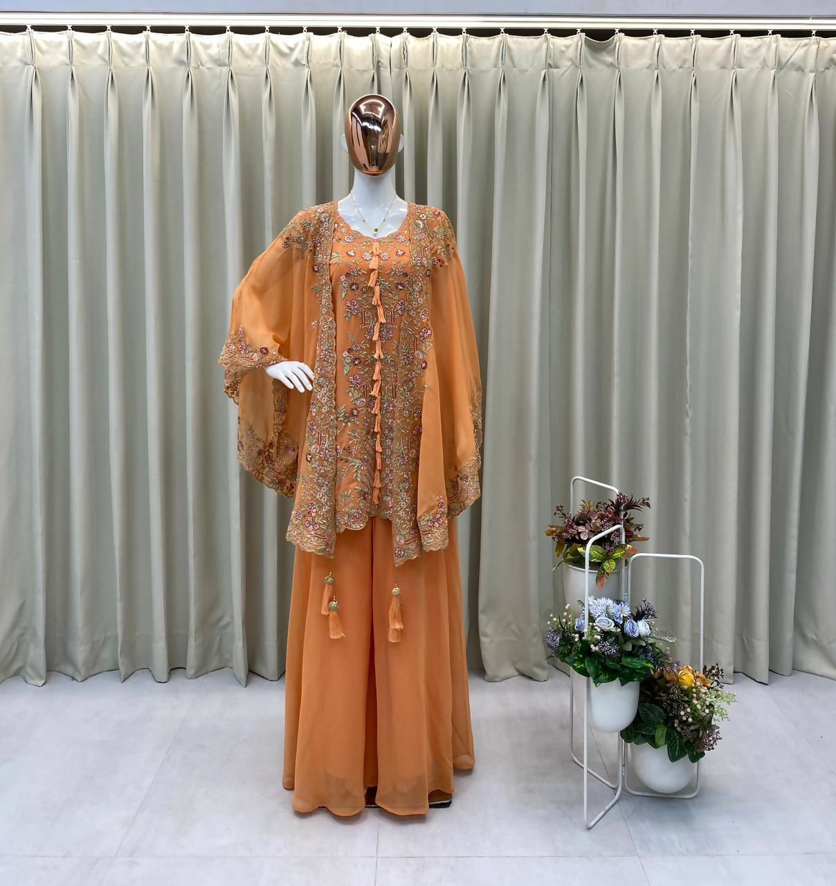 Designer Kurta Plazzo Set with Shrug