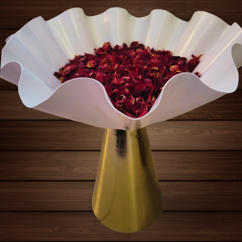White Lotus Golden Urli  Elegant Decorative Bowl for Home & Festive Decor - Large1