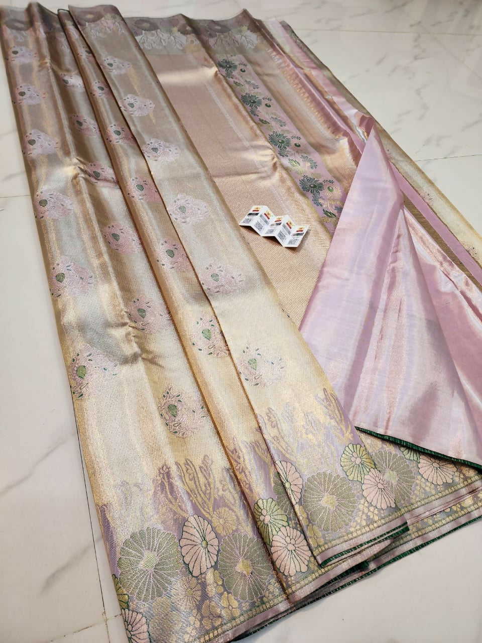 Diva Pattu Tissue - Pure Handloom Kanchi Pattu Tissue Sarees