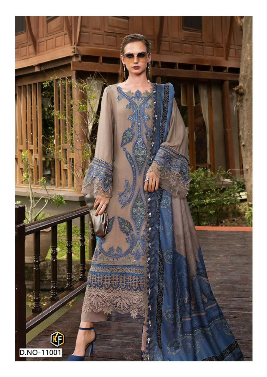 Heavy Cotton Printed Unstitched Suit Set with Dupatta
