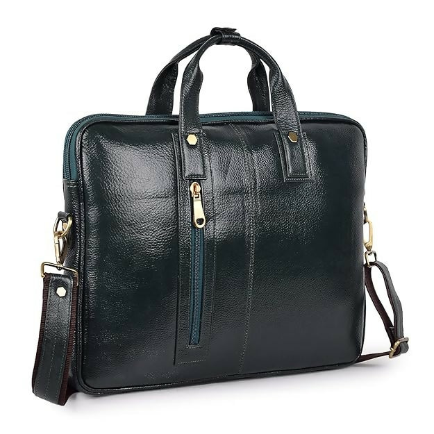 FERNWEH Leather Crossbody Laptop Messenger Bag - 15.6"