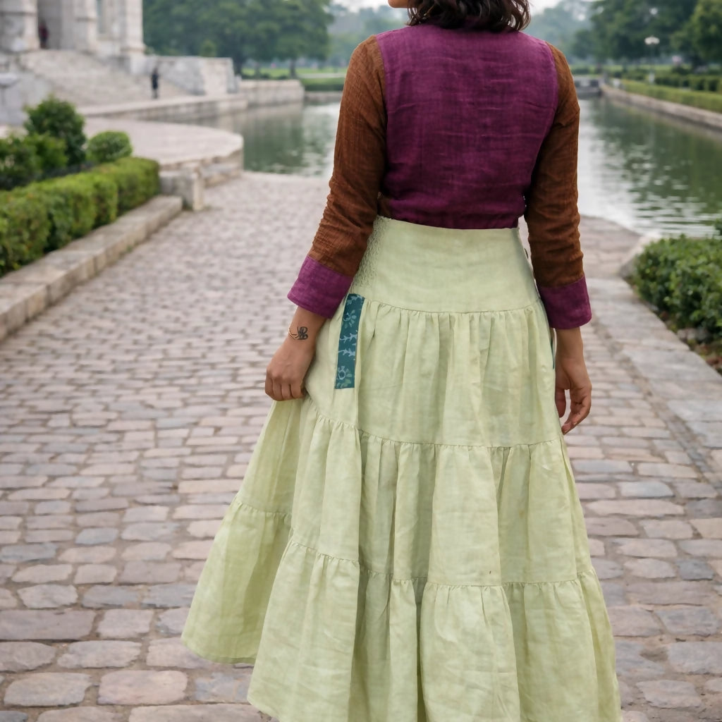 RENAISSANCE - Smocked High Waist Boho Beach Long Skirt with side Pockets for Summer