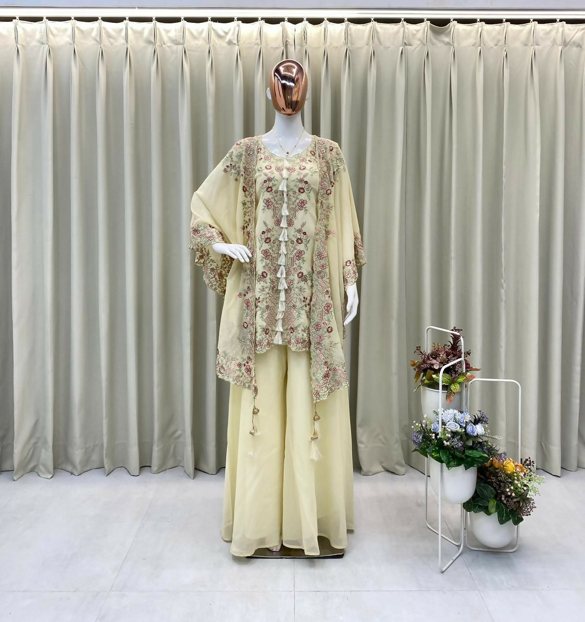 Designer Kurta Plazzo Set with Shrug