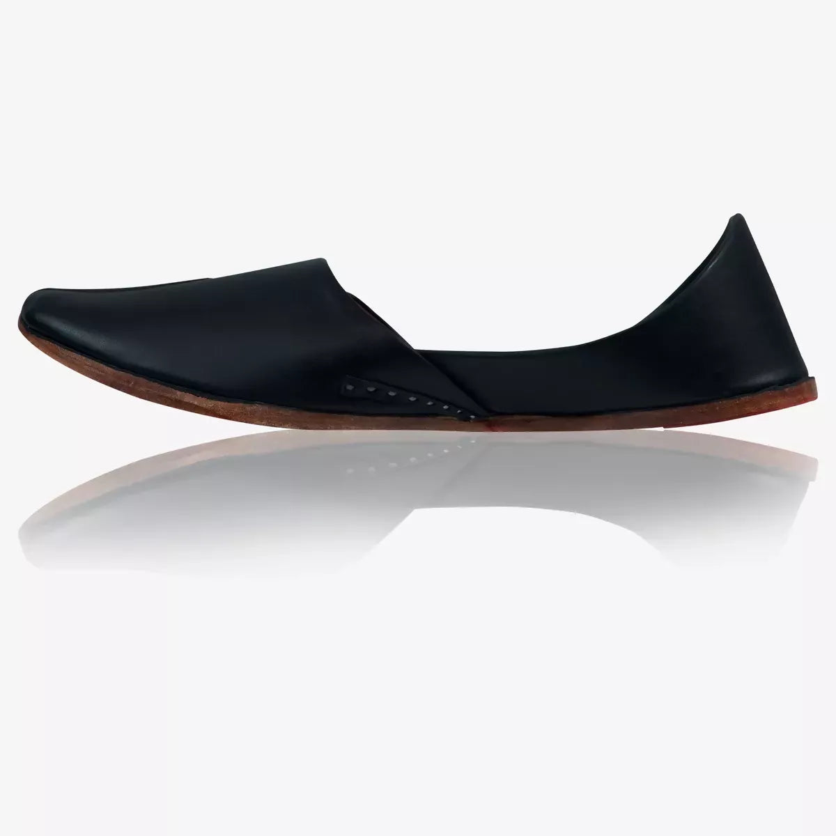 Black Leather Handcrafted Mojri Punjabi Jutti For Men