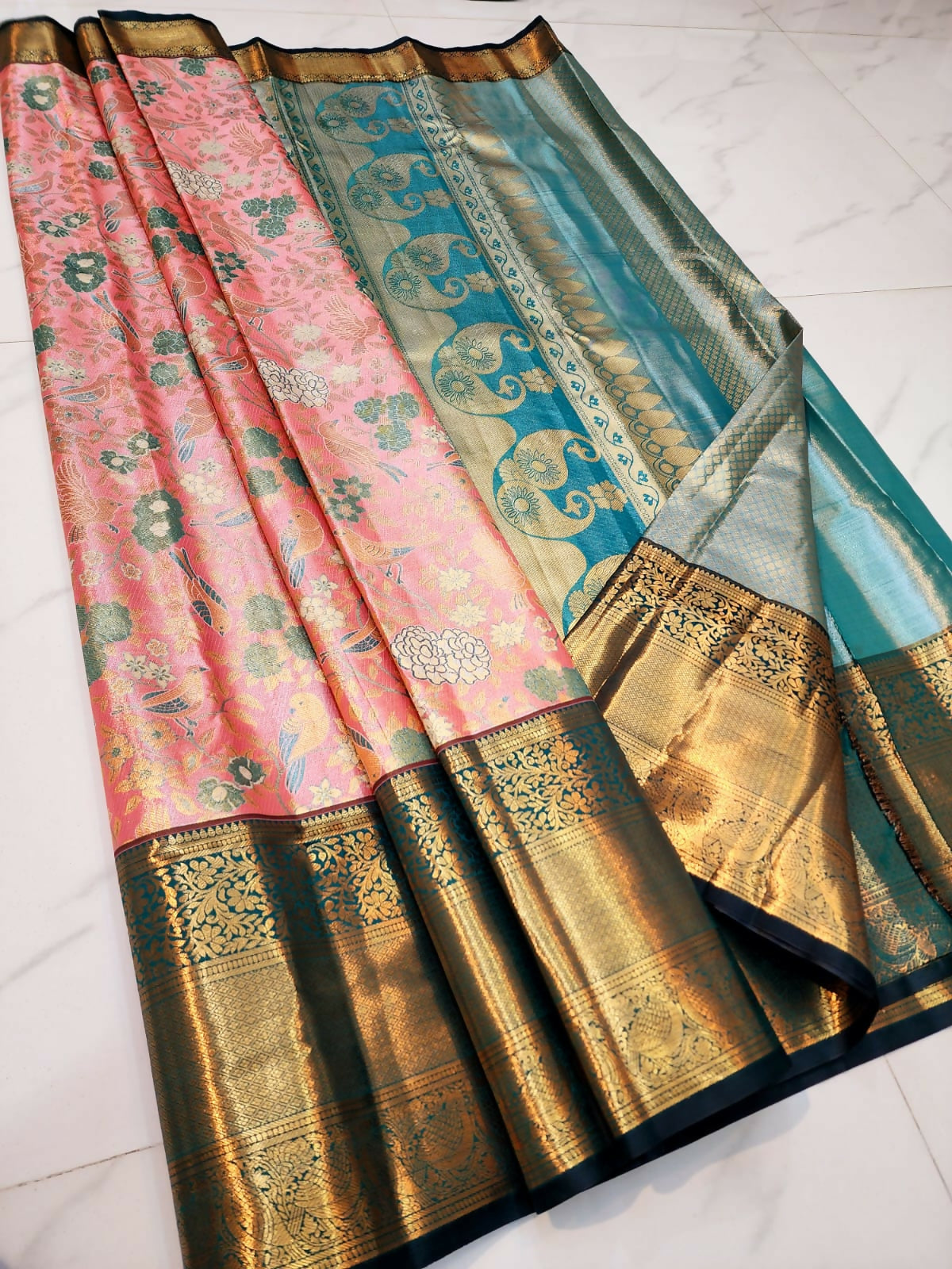 Wedding Guest Glam - Semi-Tissue Kanchi Bridal Sarees
