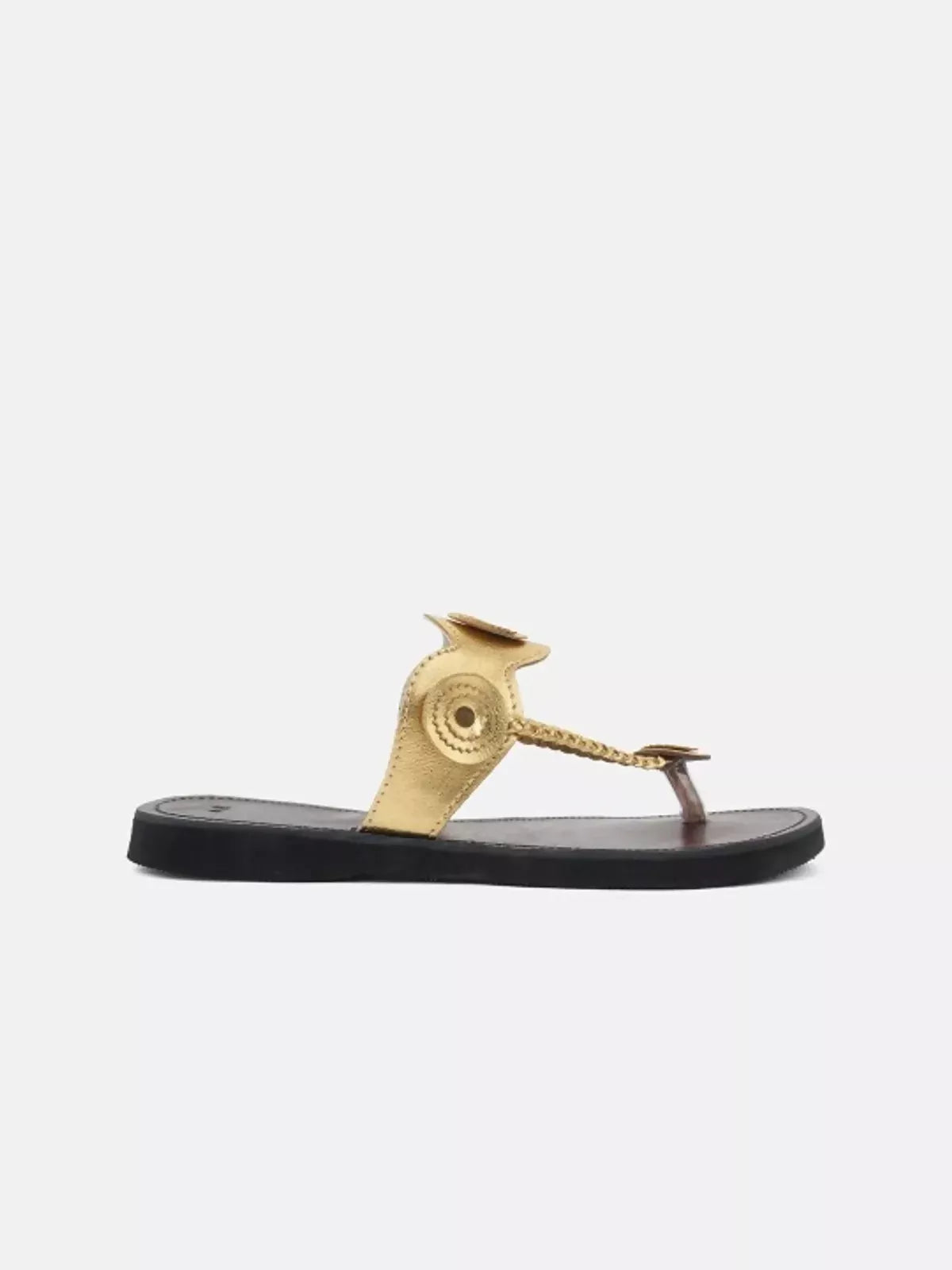 Golden Leather Kolhapuri For Women
